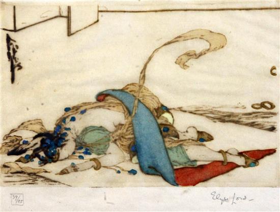 Elyse Ashe Lord (fl.1915-39) The Dance, Before The Dance and After the Dance largest 11.5 x 9in.